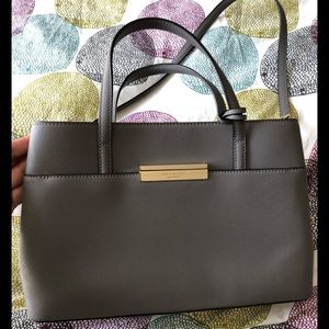 Gray cross body tote
